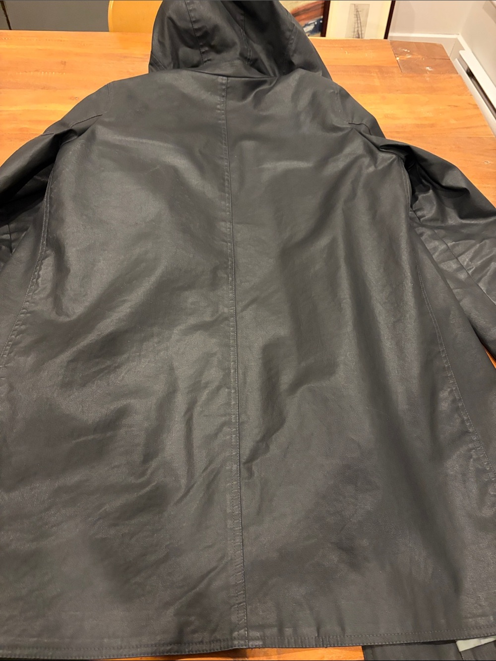 M0851 Women’s Black Hooded Trench Coat - Picture 6 of 7